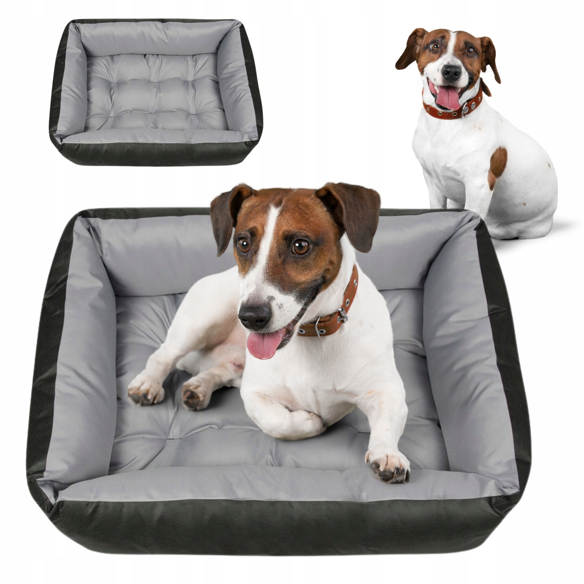 Dog and cat bed couch CUSHION soft waterproof 85x65cm XL grey