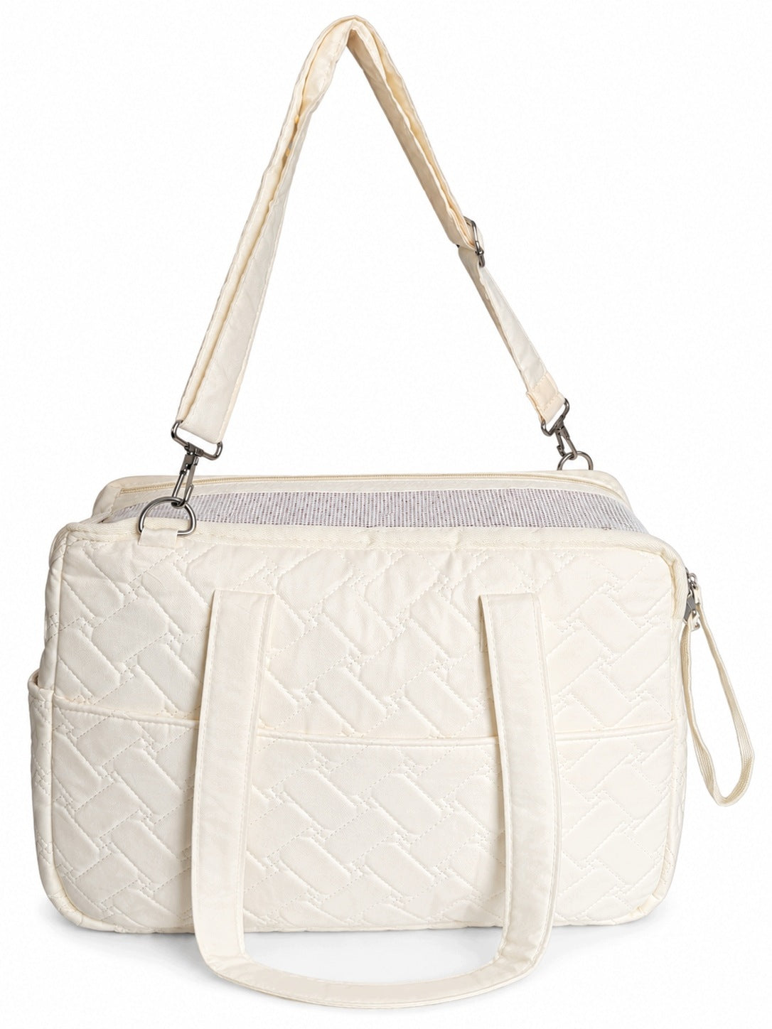 Dog bag transporter ecru travel carrier small dog mesh Manufacturer code TRANSPORTER-BEZOWY-WENT-S
