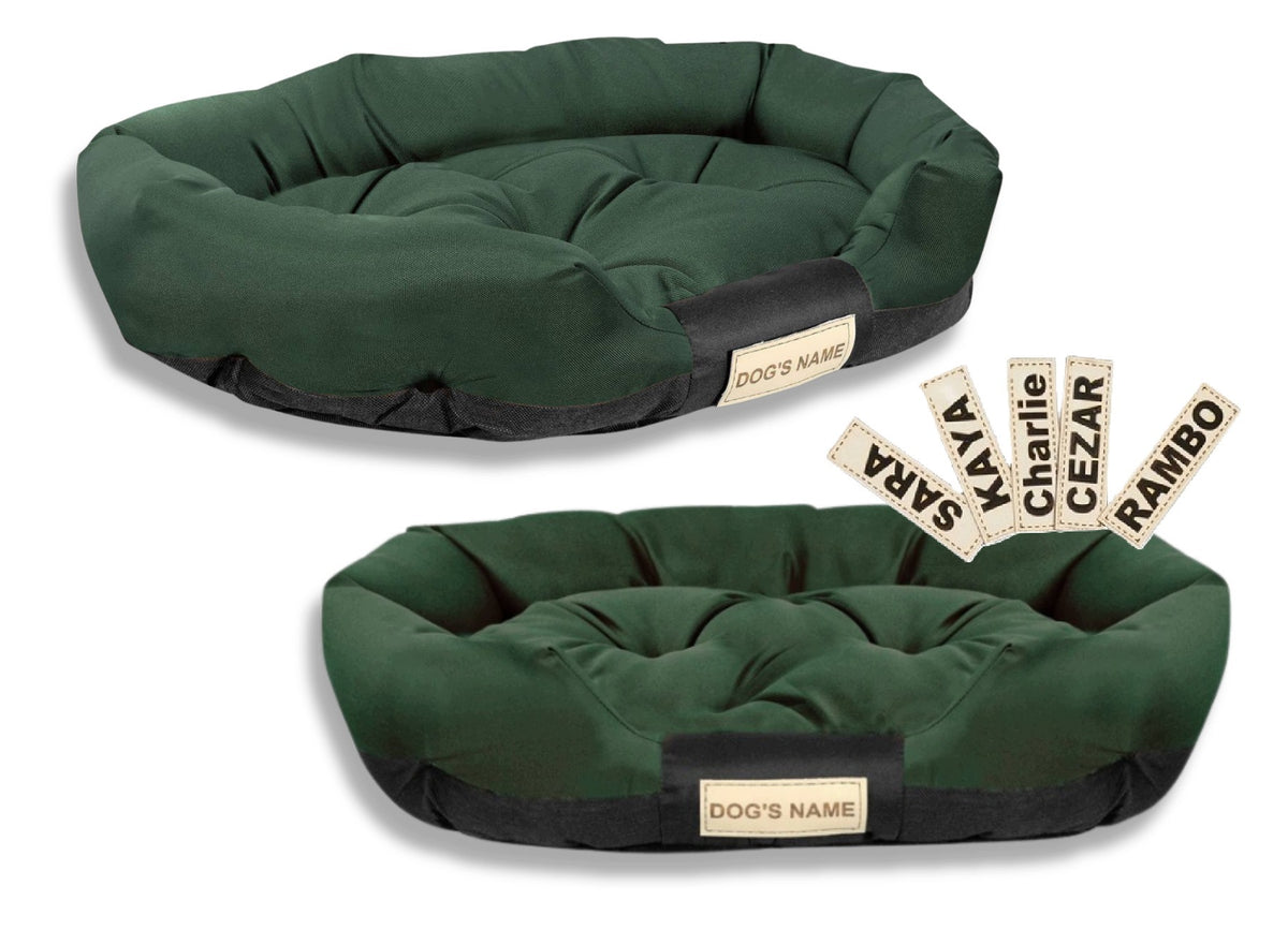 Dog bed 100x75 cm personalized waterproof green
