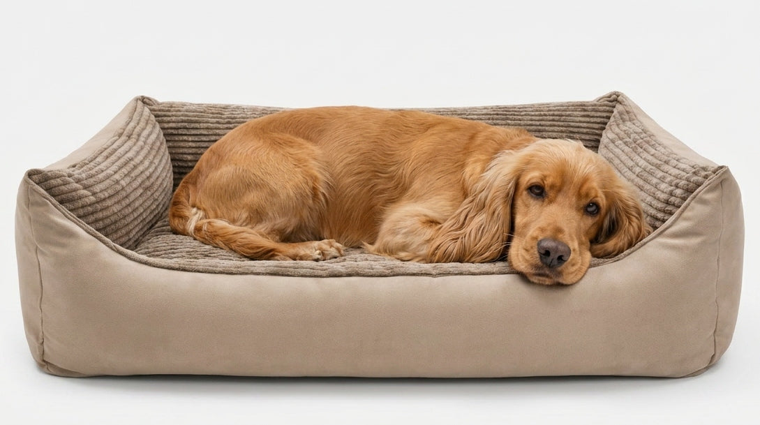 Dog bed large couch playpen 100x70 - CORDUROY BEIGE