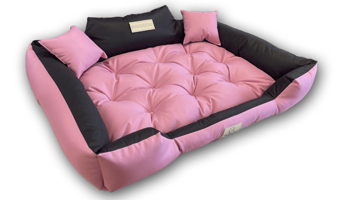 Dog bed playpen KINGDOG 75x65 cm personalized waterproof pink Length 75 cm