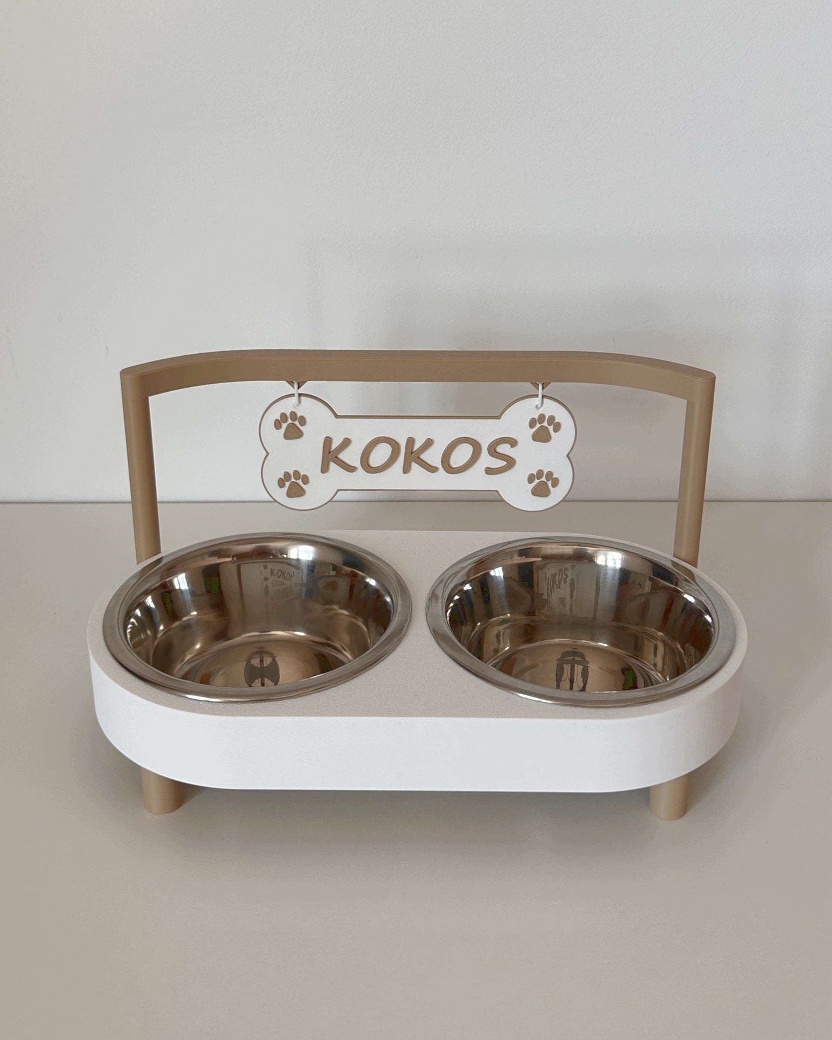 Dog bowl with pendant and name / double / Buffet on feet CUBE Brand no brand