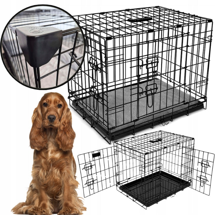 Dog cage metal stable with corners transporter playpen 91x56 cm