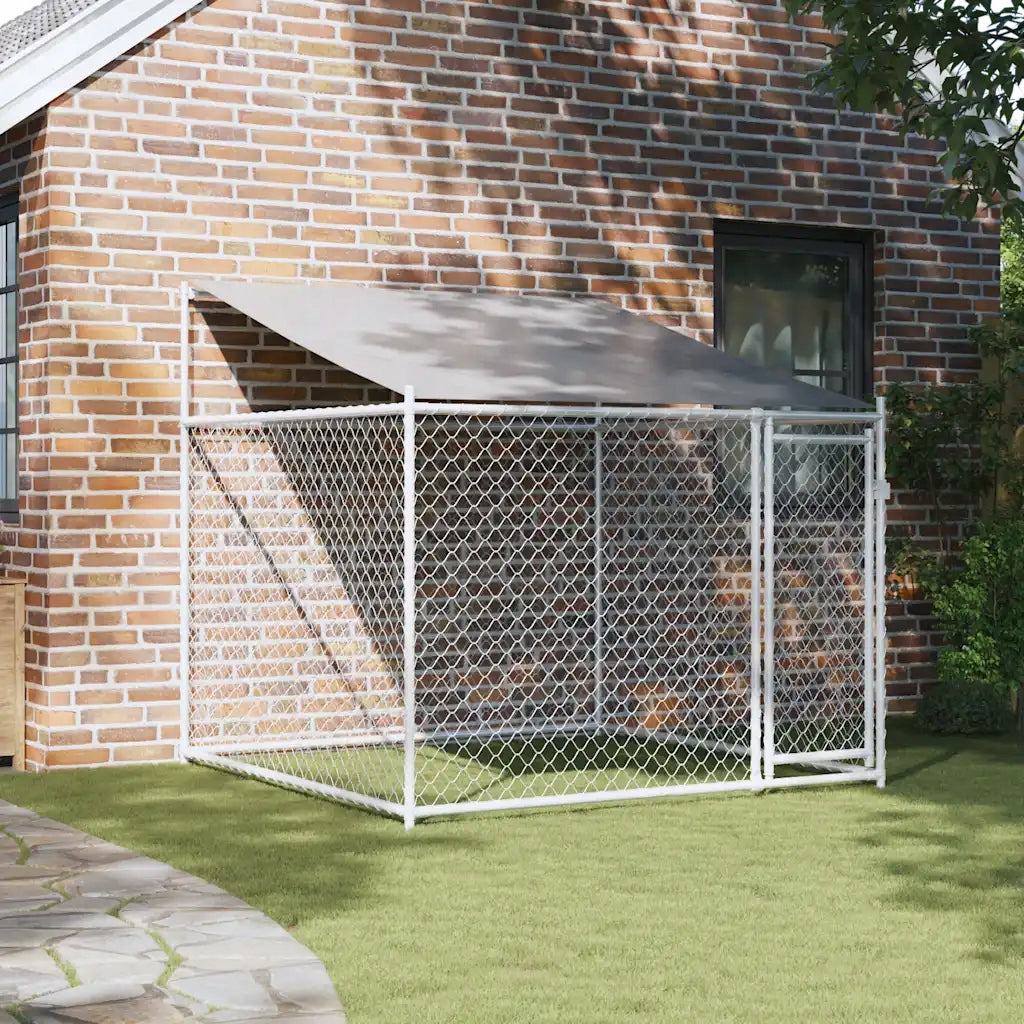 Dog cage, with roof and door, grey, 2x2x2 Brand VidaXL