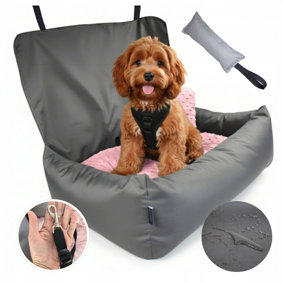 Dog car seat LARGE for 2/3 sofa Silver Plus MAXI + freebie