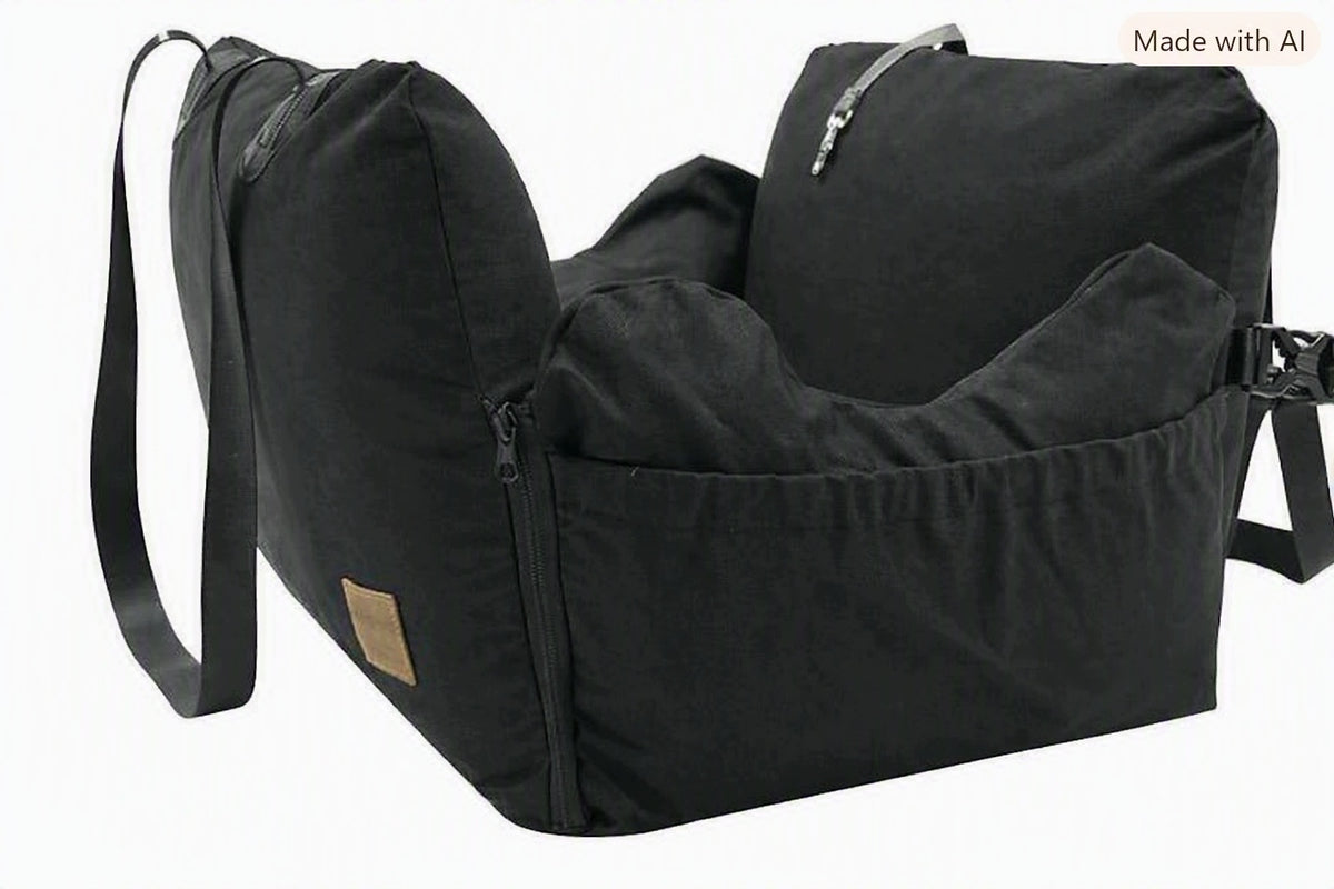 Dog car seat up to 15 kg removable pillows black transporter