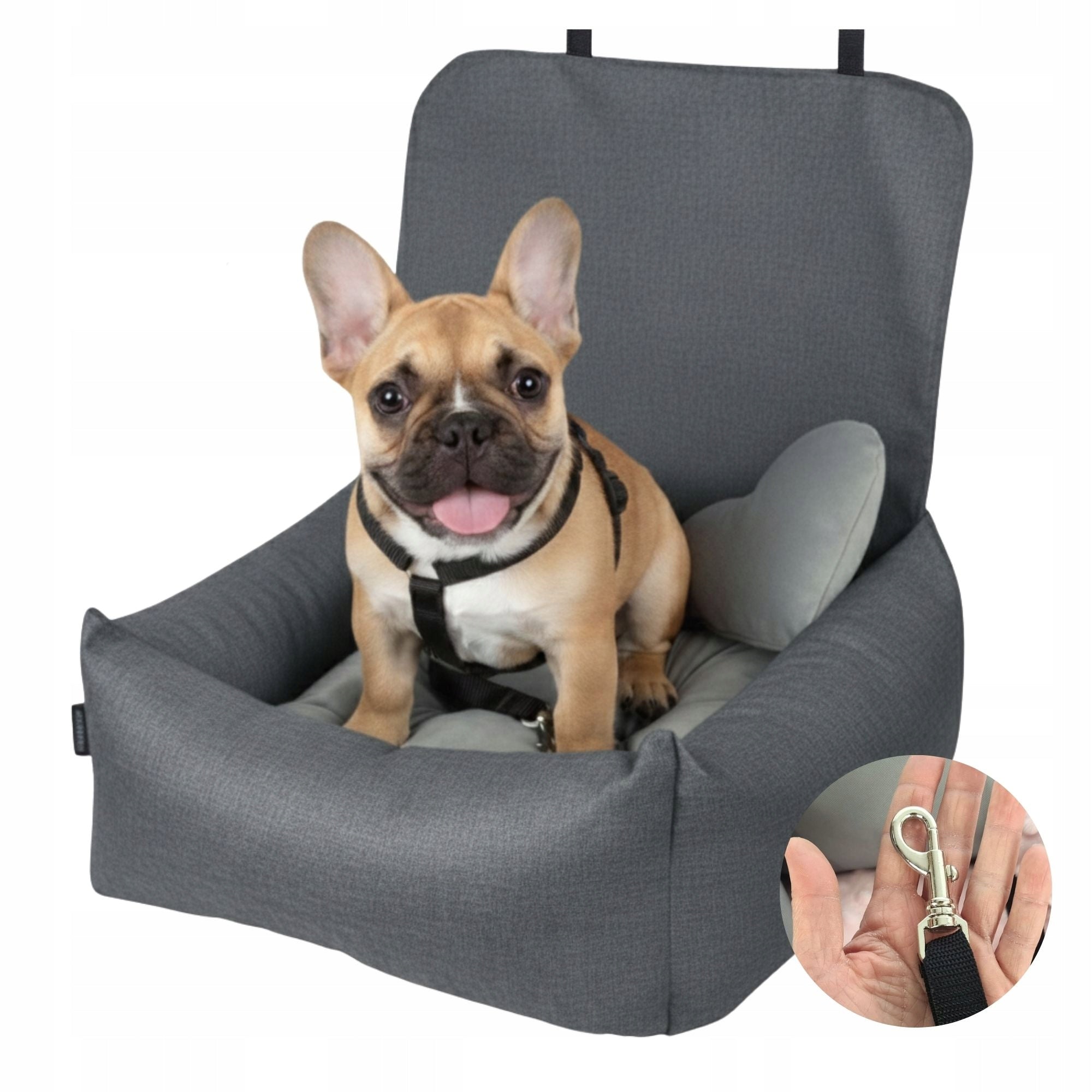 Dog car seat with backrest cover KryKas EXCLUSIVE PLUS for car