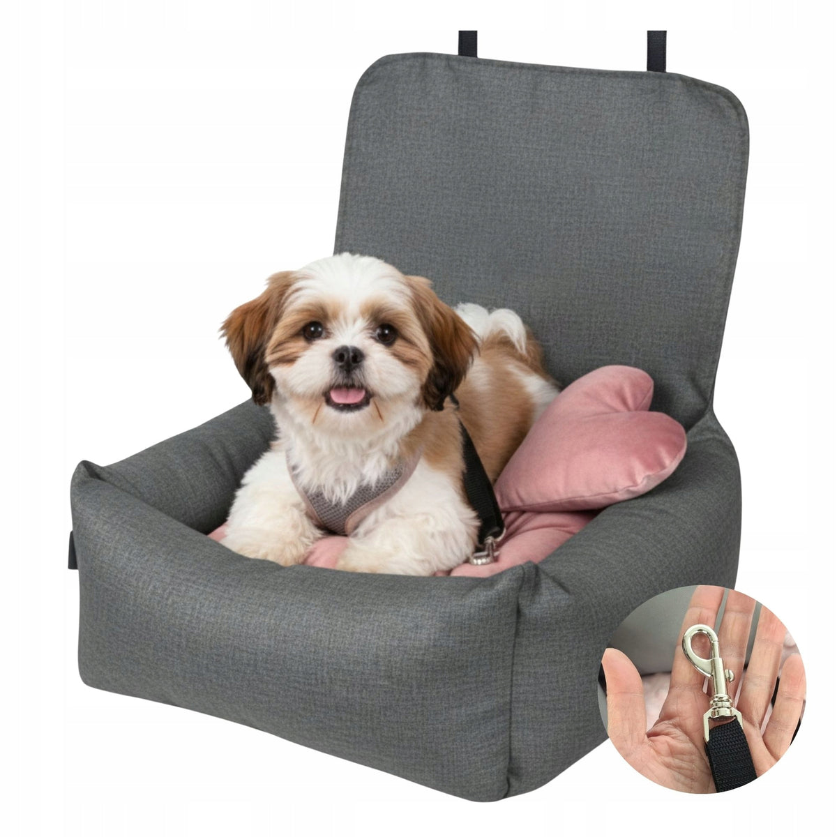 Dog car seat with backrest cover KryKas EXCLUSIVE PLUS for car