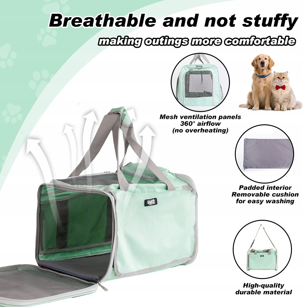 Dog cat transporter up to 8kg light green PETCARRIGE 45x30x30 UNIQ PETS Manufacturer code UTR0011-B (LIGHT GREEN)