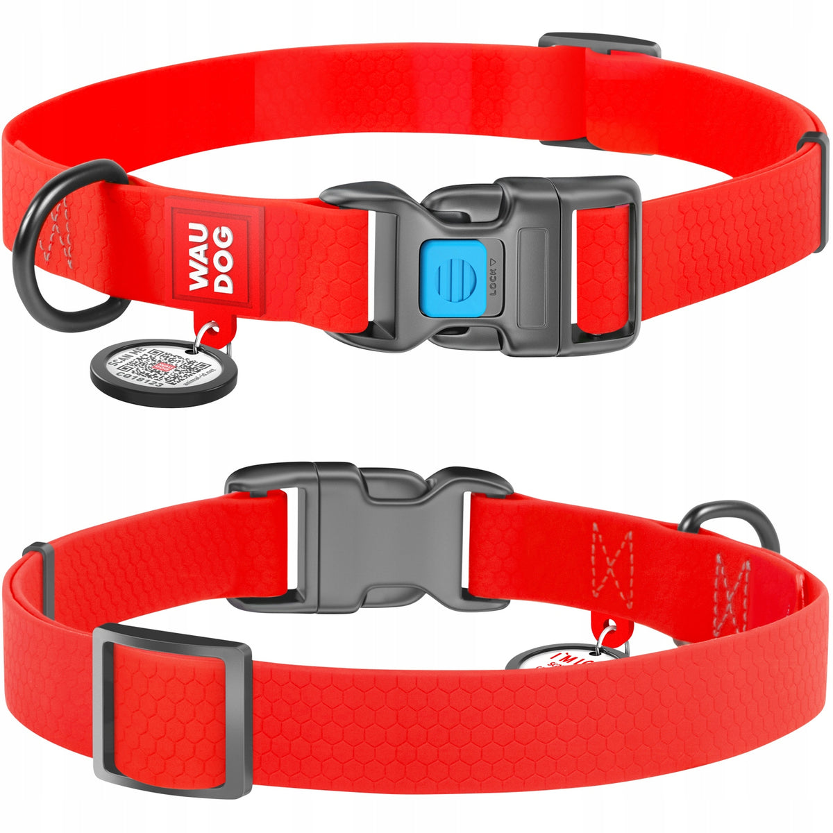 Dog collar waterproof adjustable fastex red lightweight durable S Packaging status original