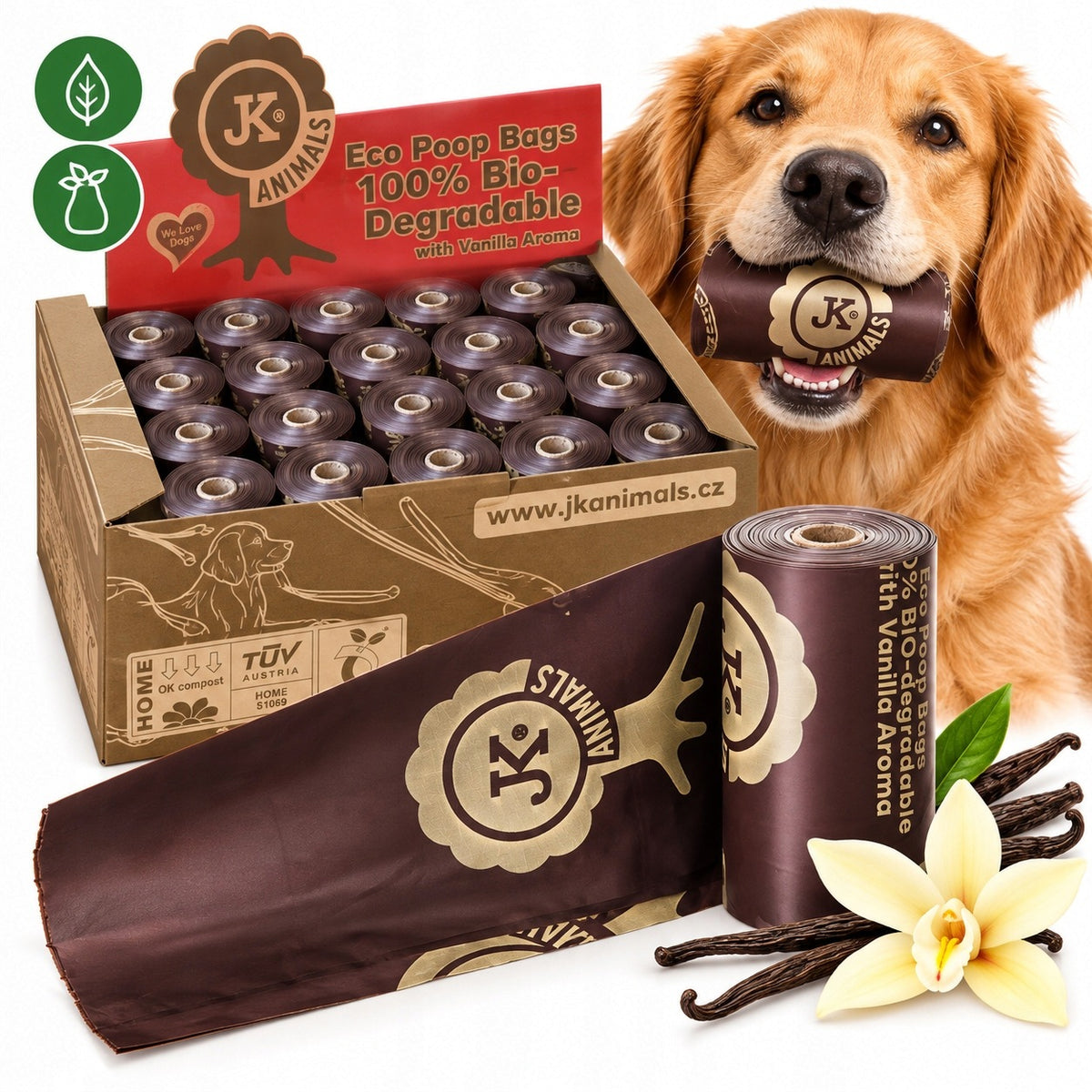 Dog feces bags biodegradable vanilla 360 pieces JK Animals