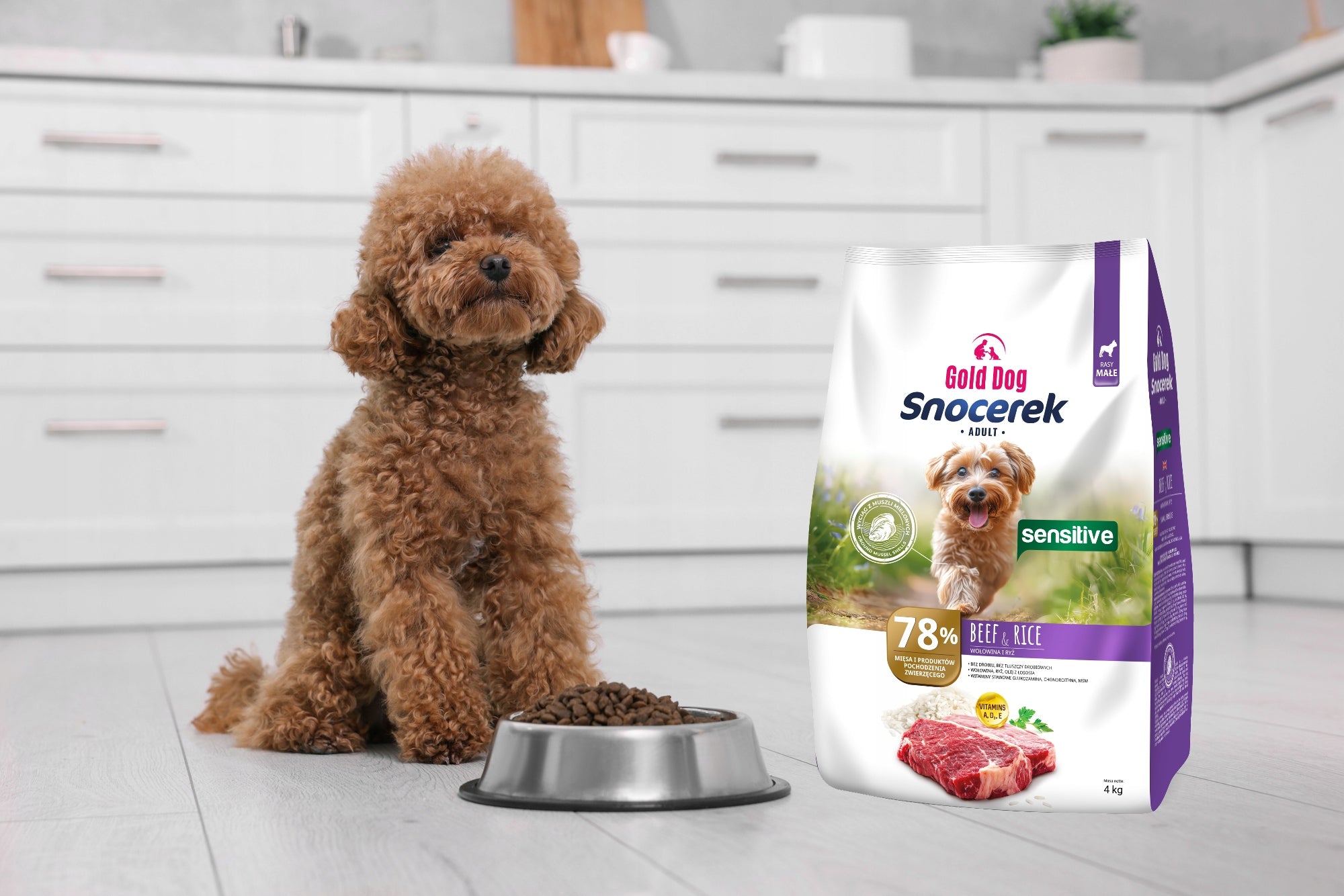 Dog food Gold Dog Snocerek Sensitive 4kg beef rice without poultry 28/16 Manufacturer code 4011290 430206