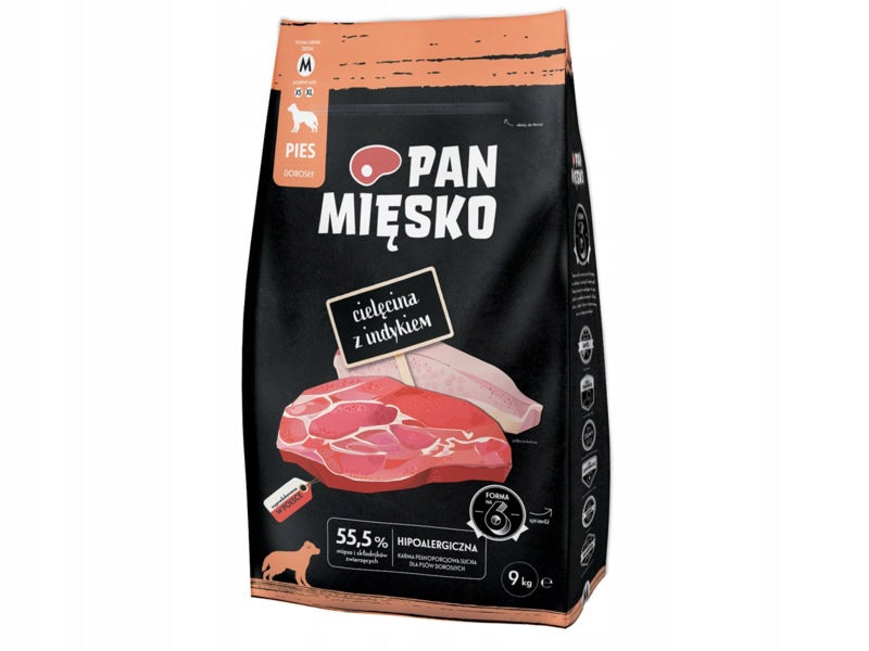 Dog food PAN MIĘSKO Veal with turkey 9 kg