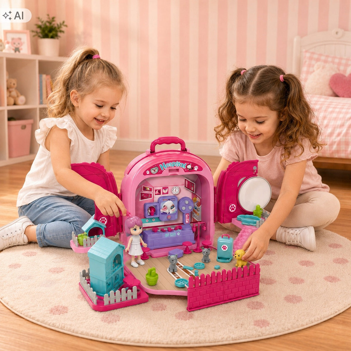 Dog in backpack for children 2in1 veterinarian hairdresser accessories folding 3+ Manufacturer code Koci salon piękności weterynarz