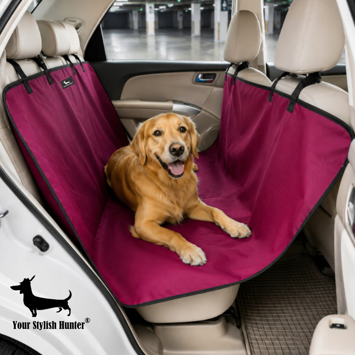 Dog mat for car cover waterproof for rear seat burgundy Packaging status original