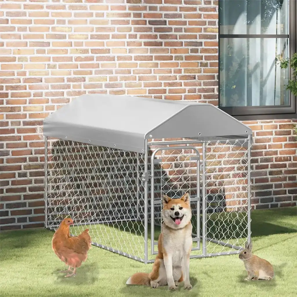 Dog playpen with roofing, 200 x 100 x 125 cm Manufacturer code 144492