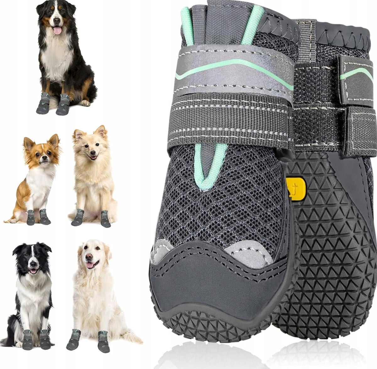 Dog shoes paw protection two pieces breathable adjustable