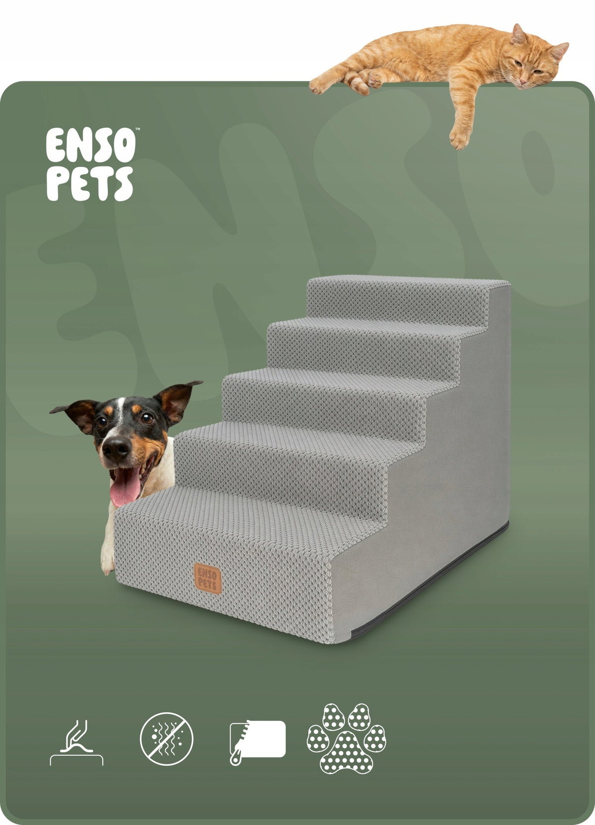Dog stairs ramp bed platform 5 degrees 45 cm grey for cat Packaging status original