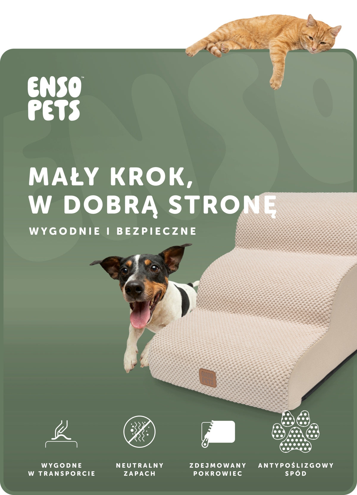 Dog stairs ramp platform 40cm for bed 3 degrees 20 kg mild stable Packaging status original