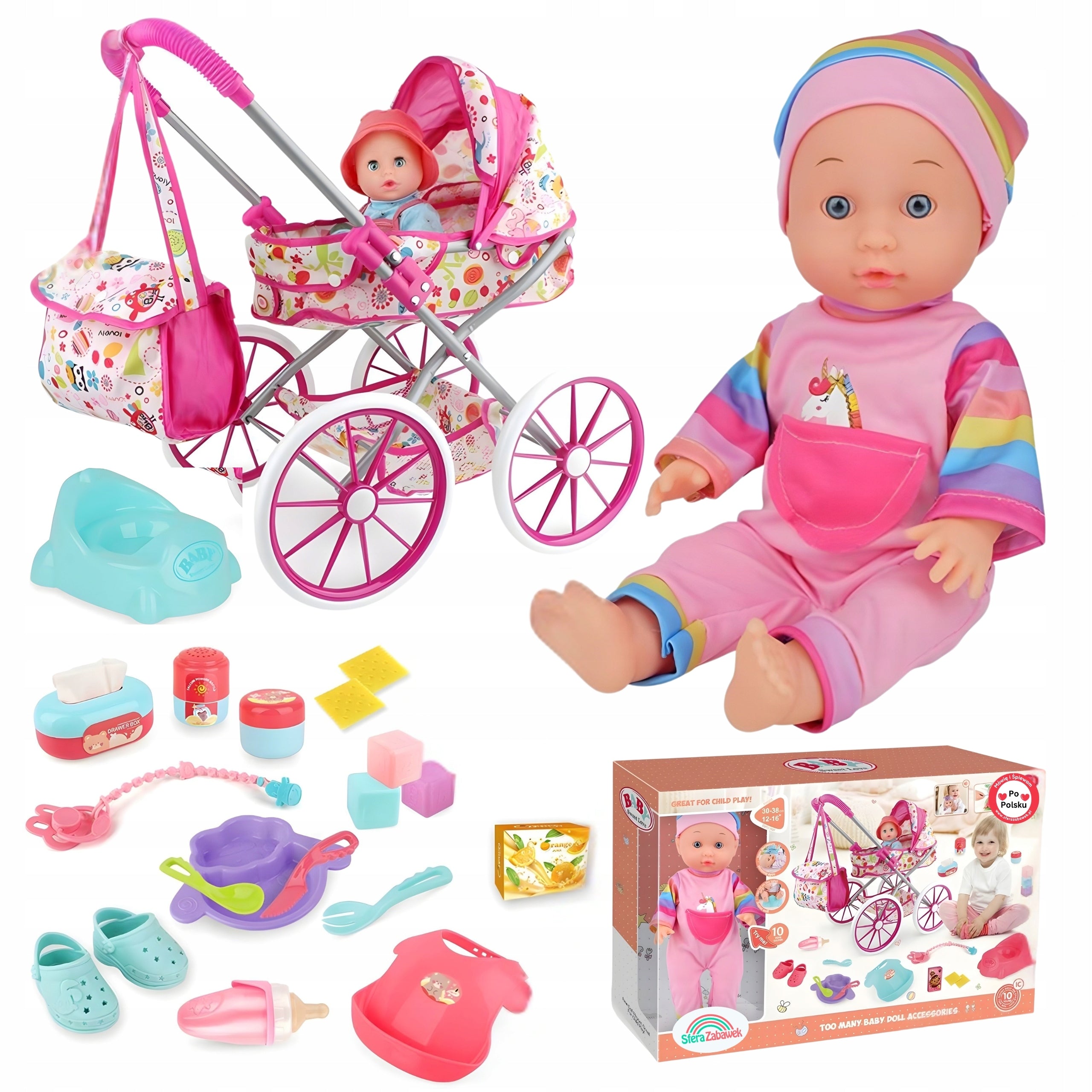 Doll Interactive Martynka Stroller Bobas Functional Potty Sika Speaks Polish