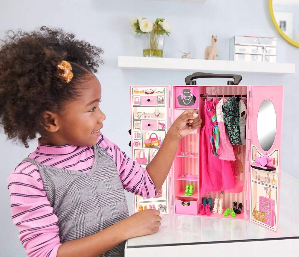 Doll Wardrobe Dollhouse Accessories Doll + FREEBIE Manufacturer code Szafa dla Lalek Garderoba dla Lalek