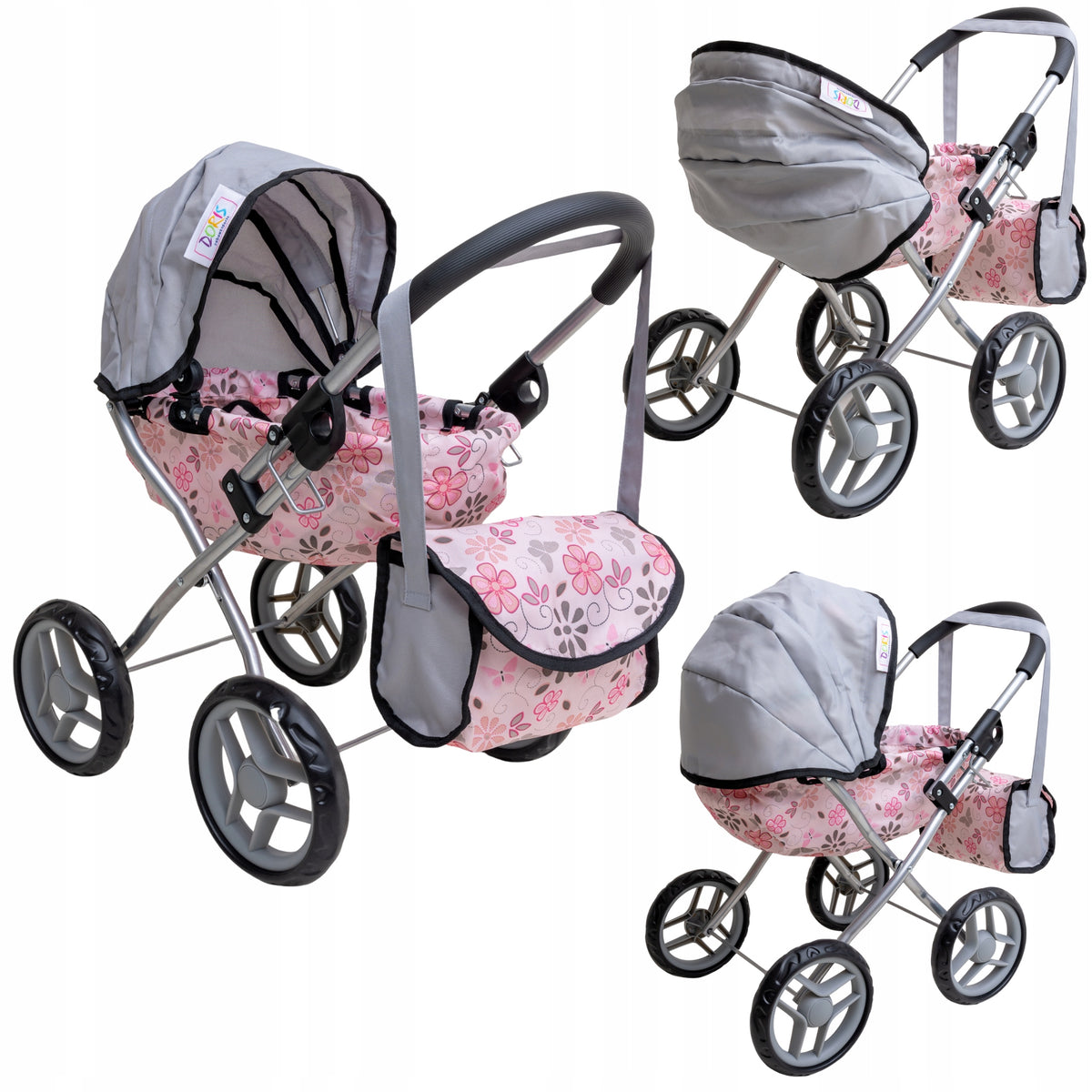 Doll stroller DORIS deep gondola set with bag