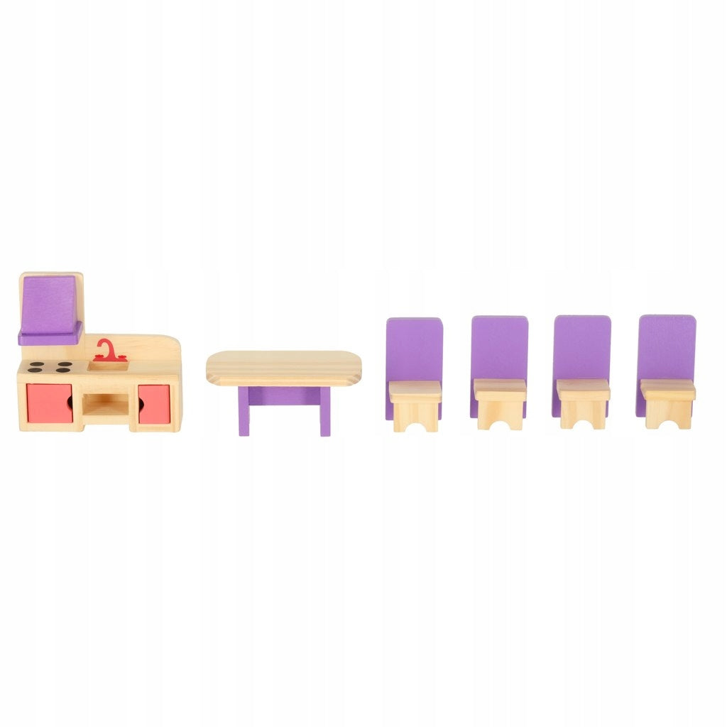 Dollhouse Furniture, Wooden, Purple Kik Kind closets