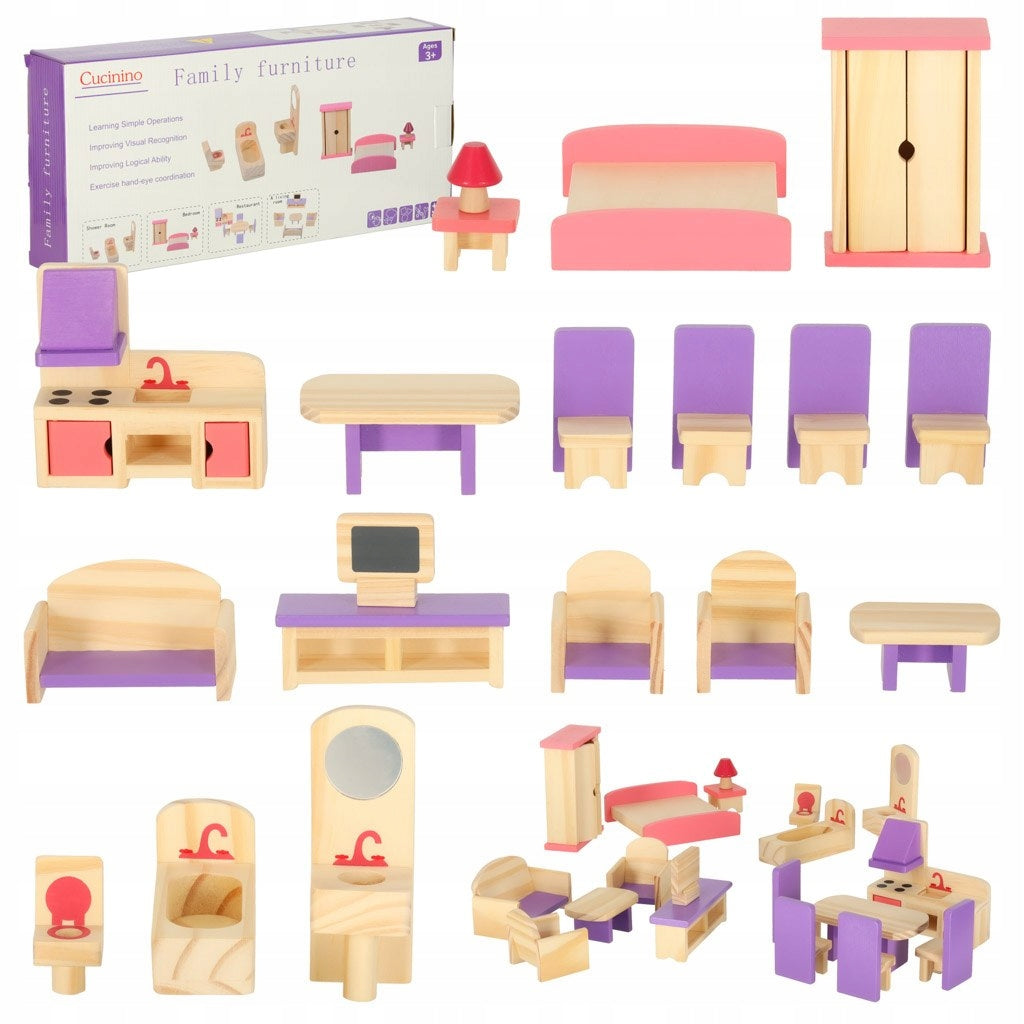 Dollhouse Furniture, Wooden, Purple Kik