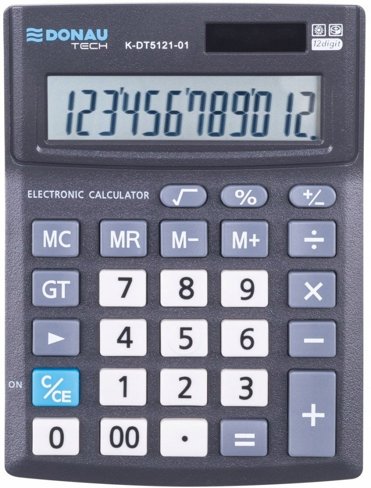 Donau Tech Office Calculator, 12-digit, black