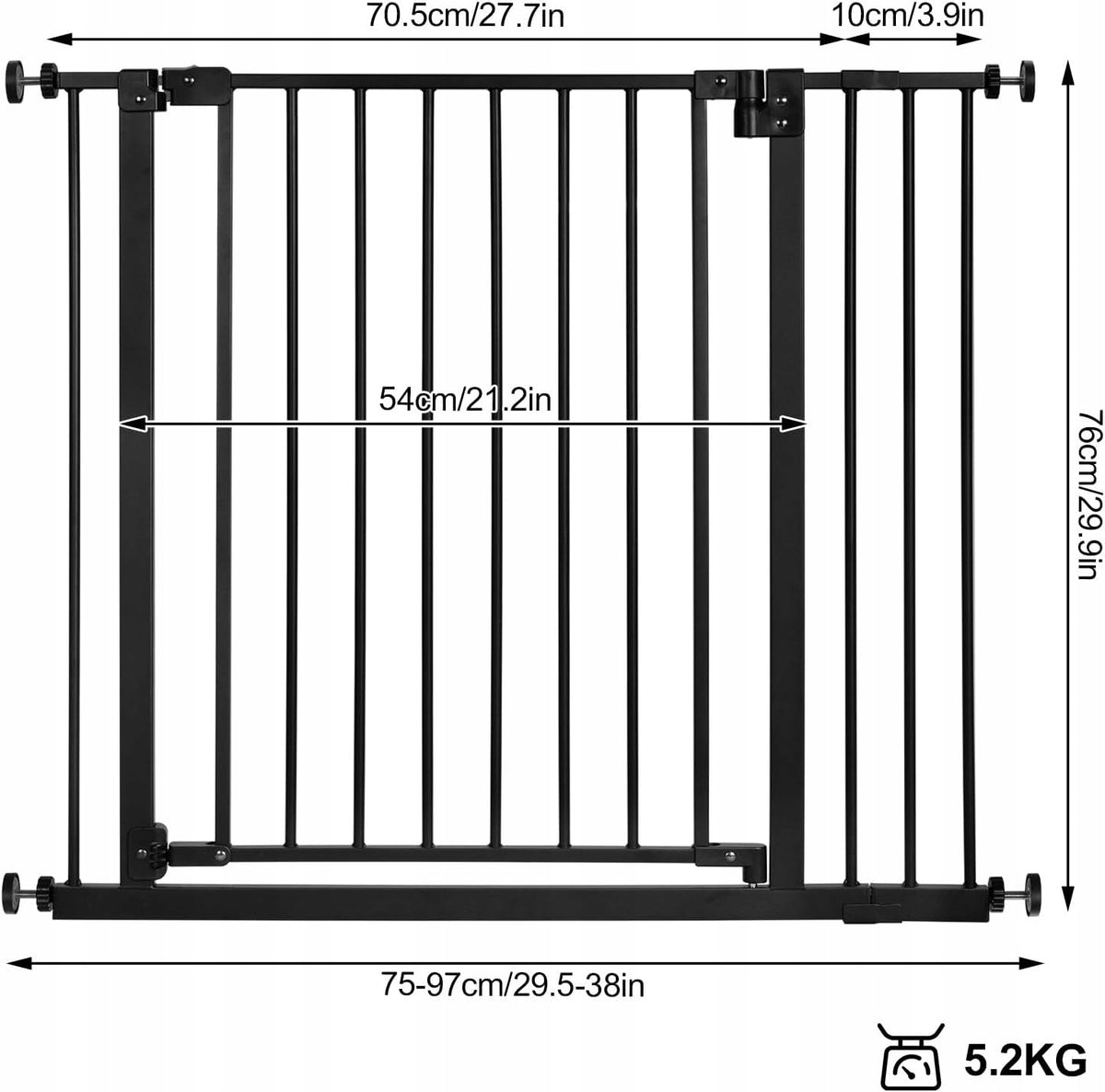 Door barrier, stairs Woltu expansion black Packaging status original