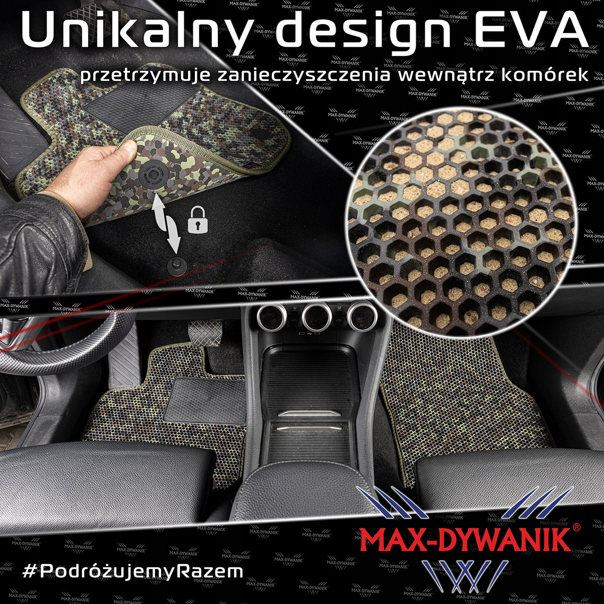 Doormats for car EVA HONEYCOMBS CAMO FOREST CAMOUFLAGE - SET Manufacturer Max-Dywanik