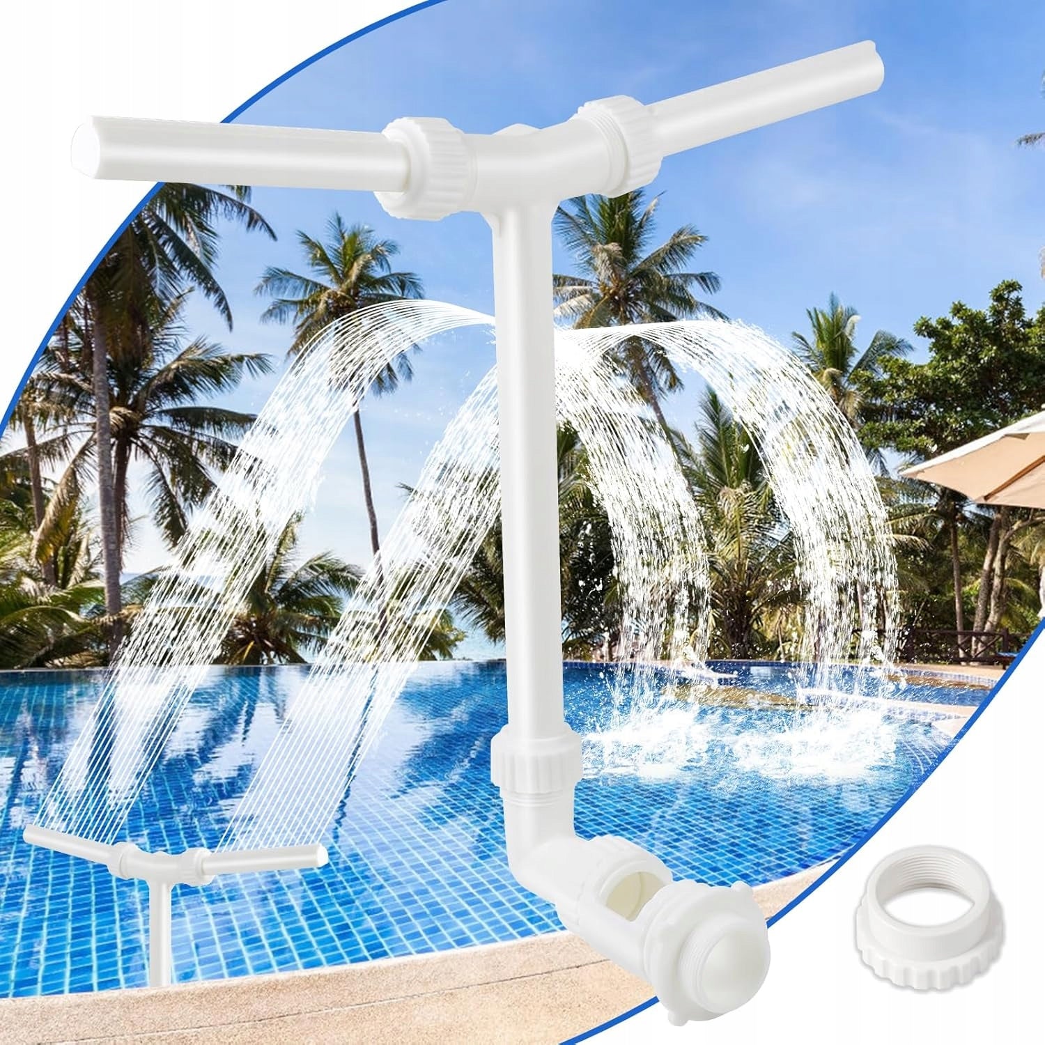 Double Fountain For Swimming Pool Water Curtain Water Pool