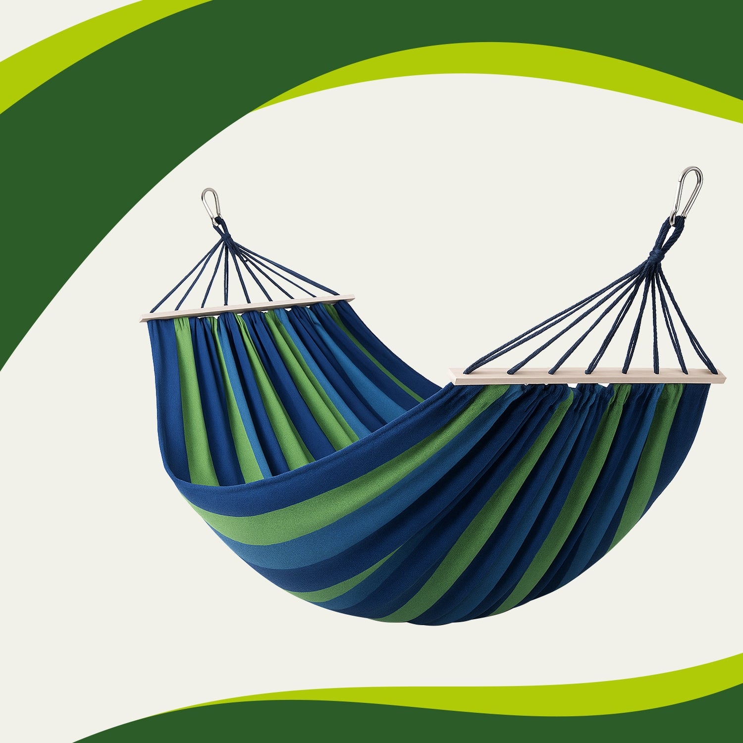 Double Garden Hammock on Bars Swing Large XL Strong 150kg 2 Bars Manufacturer code 00021078