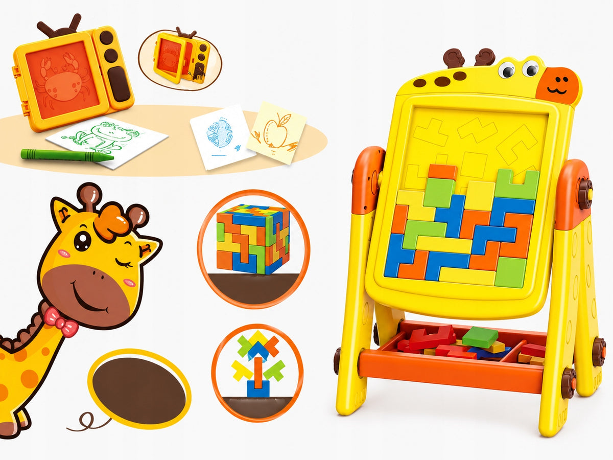 Double Sided Board for Writing and Stacking Blocks 2in1 Large for Kids 3L+ Packaging status original