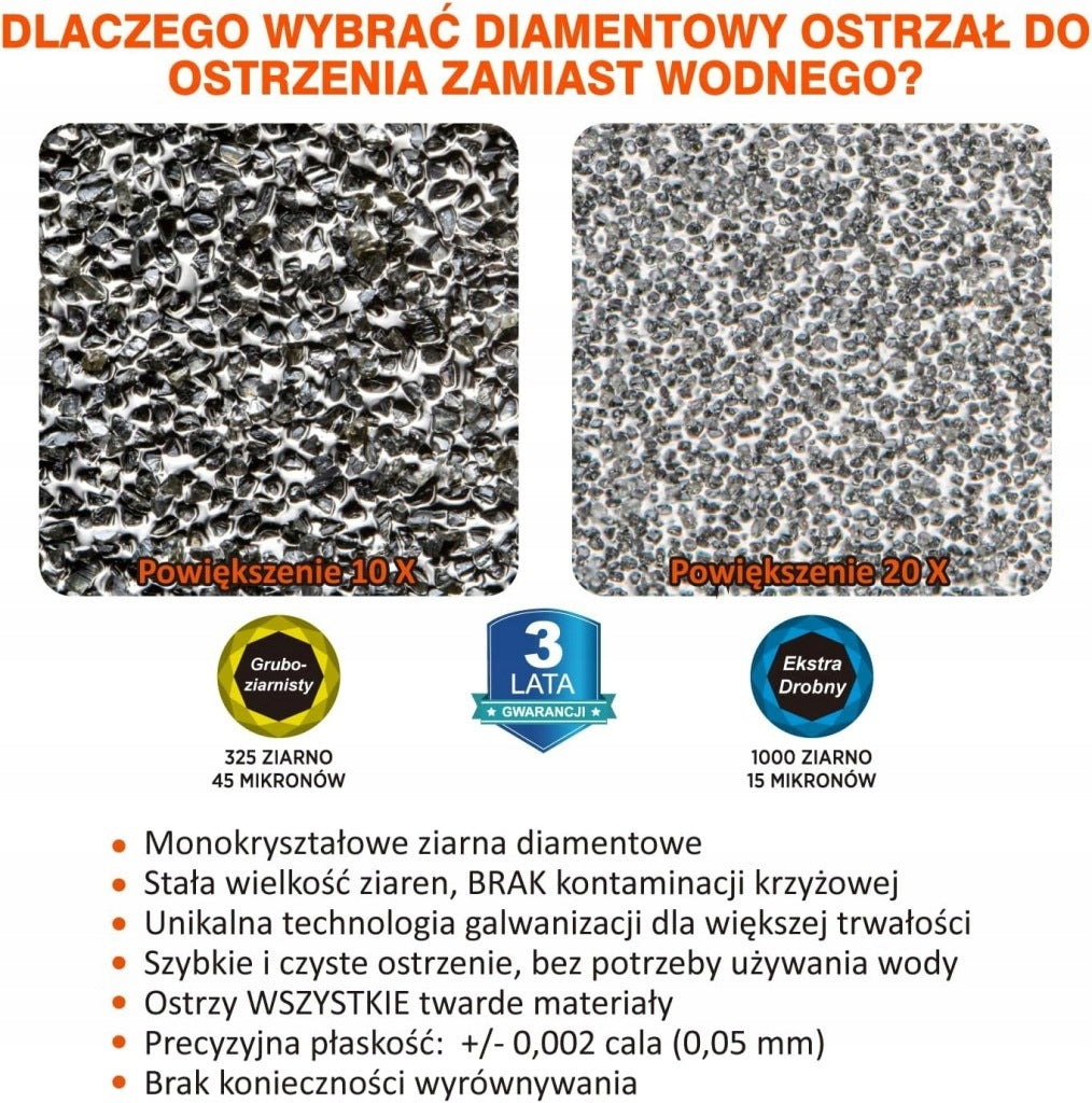 Double Sided Diamond Sharpening Stone 325/1000 Grit 201x75mm Manufacturer code KAMIEŃ OSTRZĄCY DIAMENTOWY SHARPAL 325 1