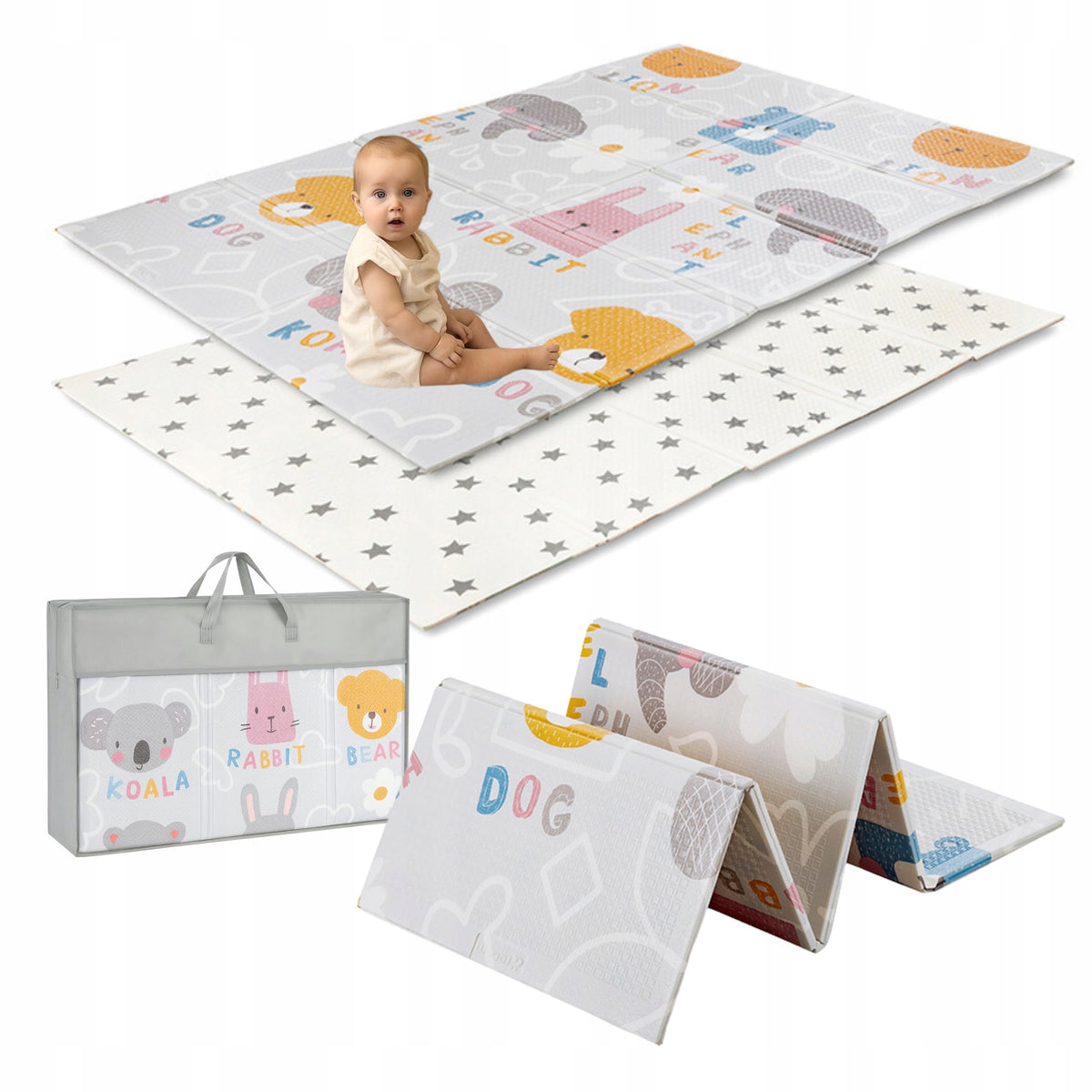 Double Sided Foam Educational Mat Folding 120x180cm Lorelli
