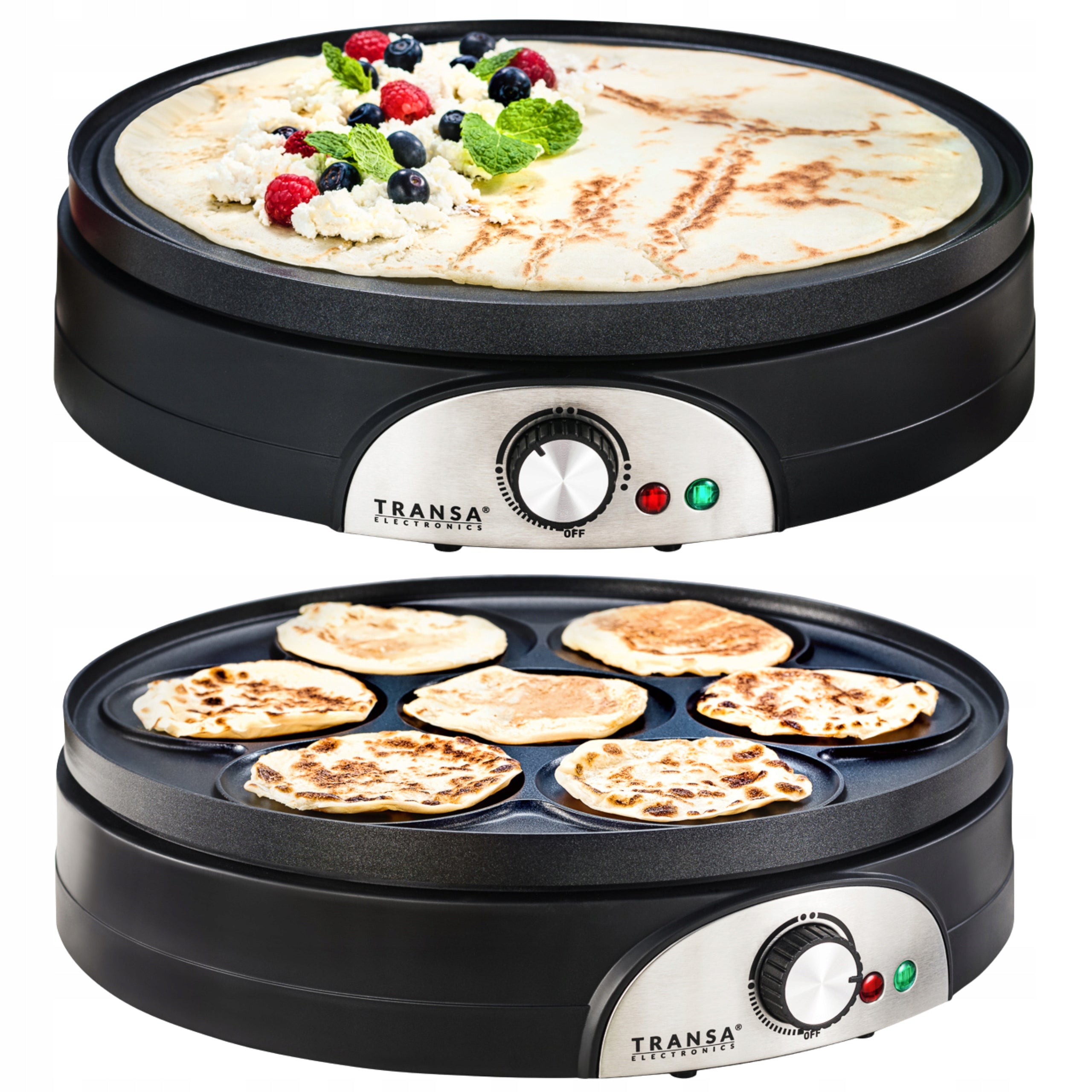Double Sided Pancake Maker 2in1 Pancakes and Pancake Thermostat TRANSA XXXL 1500W