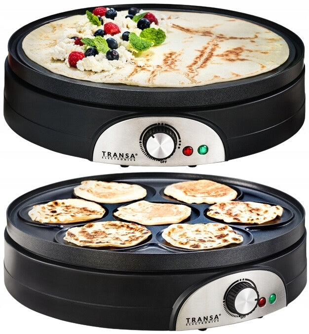 Double Sided Pancake Maker 2in1 Pancakes and Pancake Thermostat TRANSA XXXL 1500W