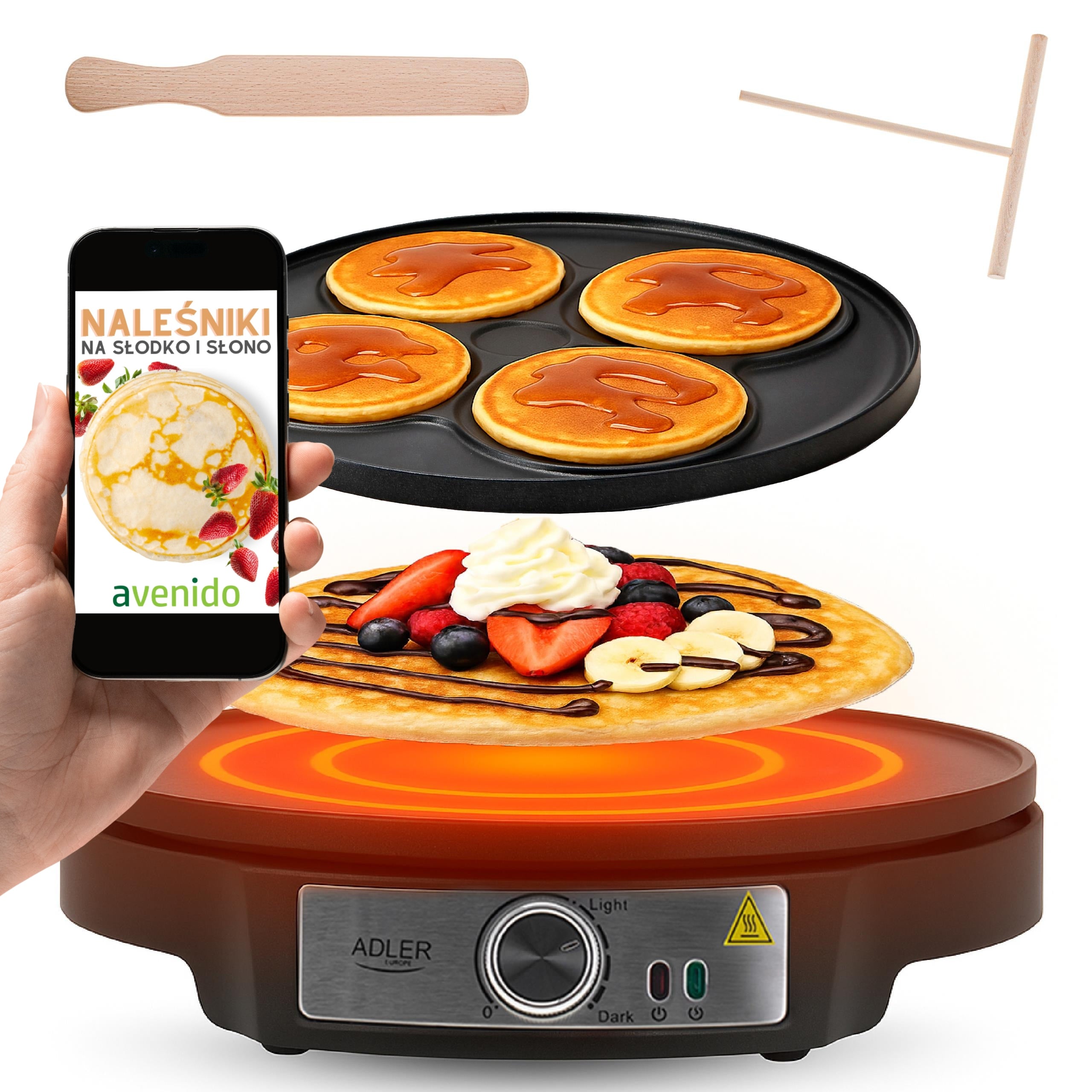 Double Sided Pancake Maker 2in1 XXXL 30cm Pancake Tortilla Thermostat