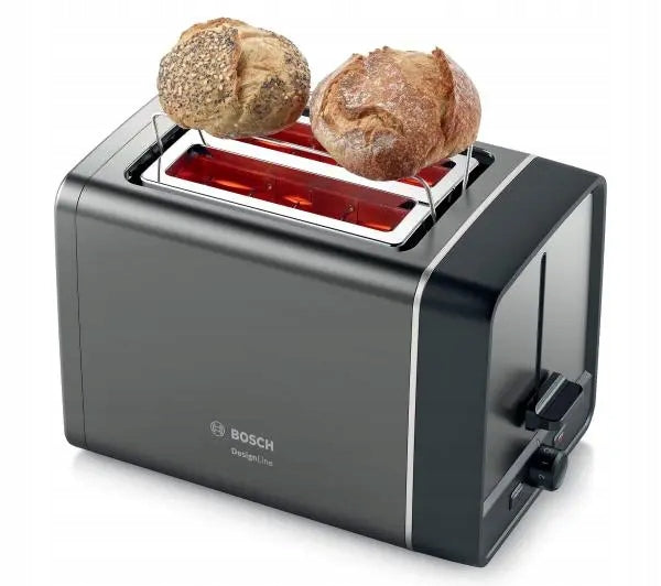 Double Slotted Toaster Bosch TAT5P425 Roll Grate Defrosting 970W Grey Power rating 970 W