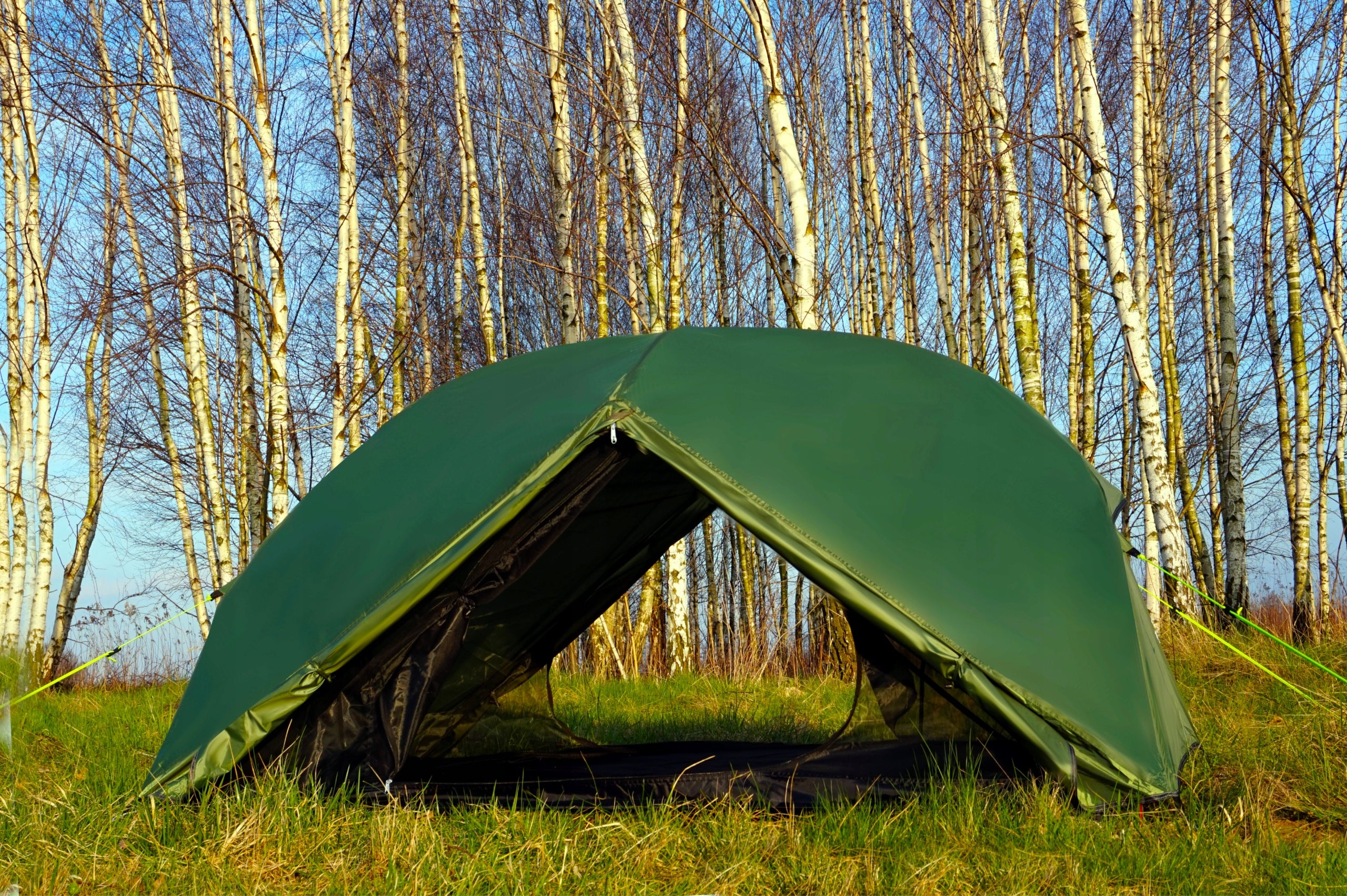 Double Tent AlpenTent Oxygen 2 Duo 2,1 kg Lightweight Color green