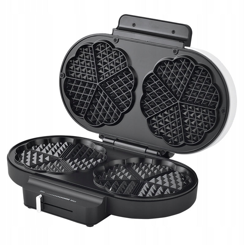 Double Waffle Iron ZYLE 1300W for Heart Waffles Adjustable Packaging status original