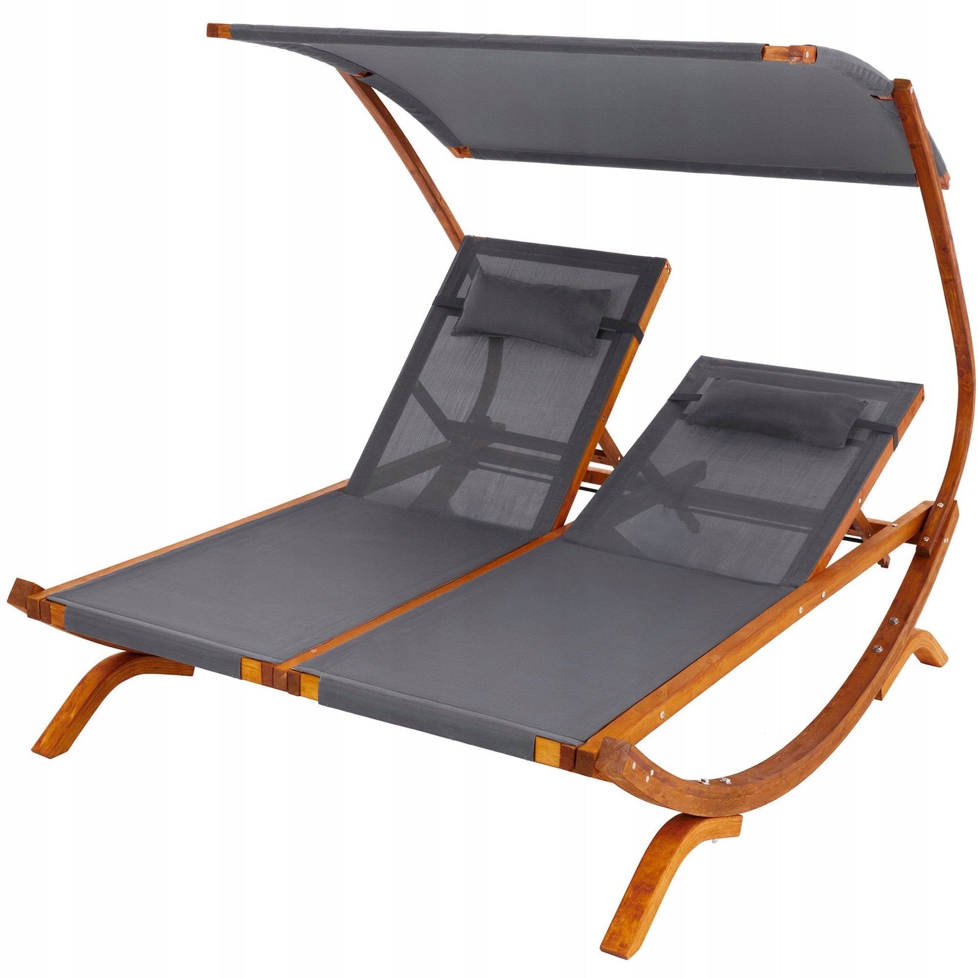 Double garden sun lounger 154x213x182 cm brown-grey Brand di volio