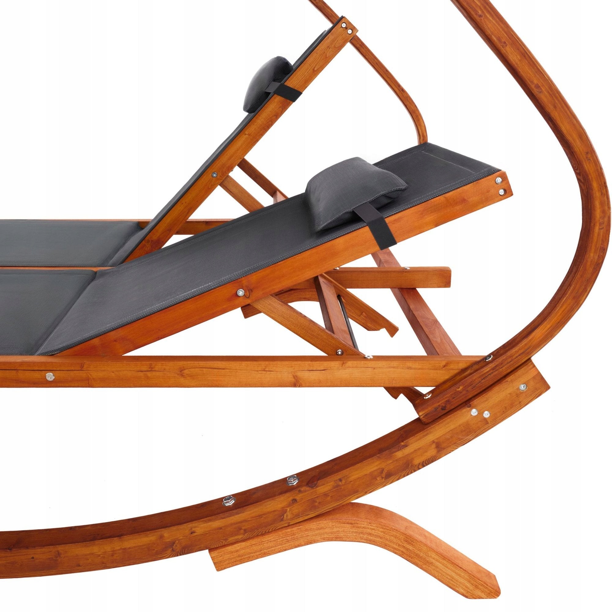 Double garden sun lounger 154x213x182 cm brown-grey Color gray