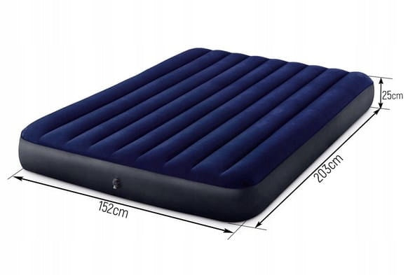 Double inflatable mattress for sleeping pillow pump Intex 64765 Color blue