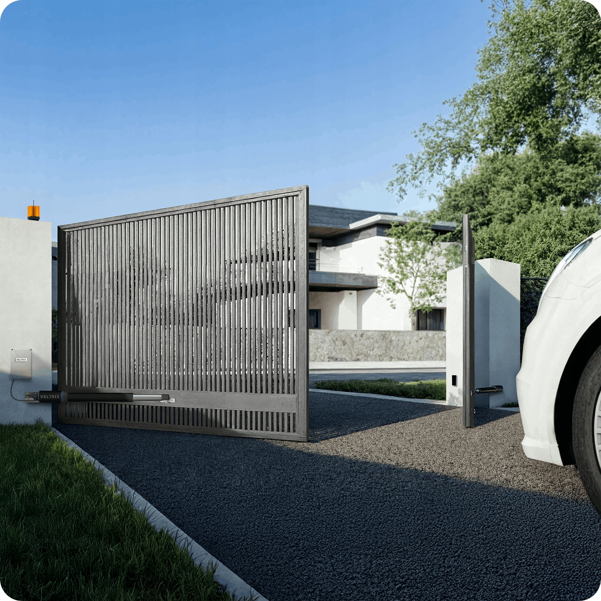Double-leaf gate drive SET 2x2m 400kg + 4 remote controls + LED lamp Packaging status original