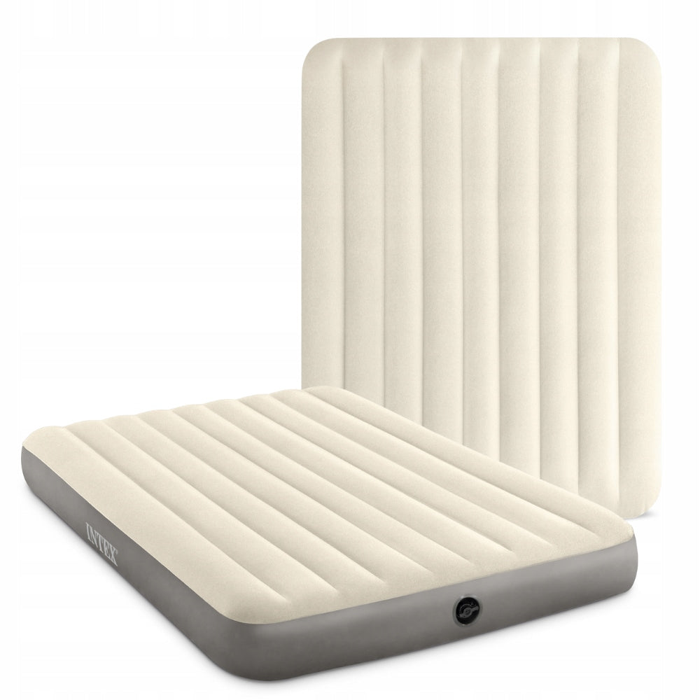 Double mattress inflatable velour bed 152x203x25 cm INTEX 64103