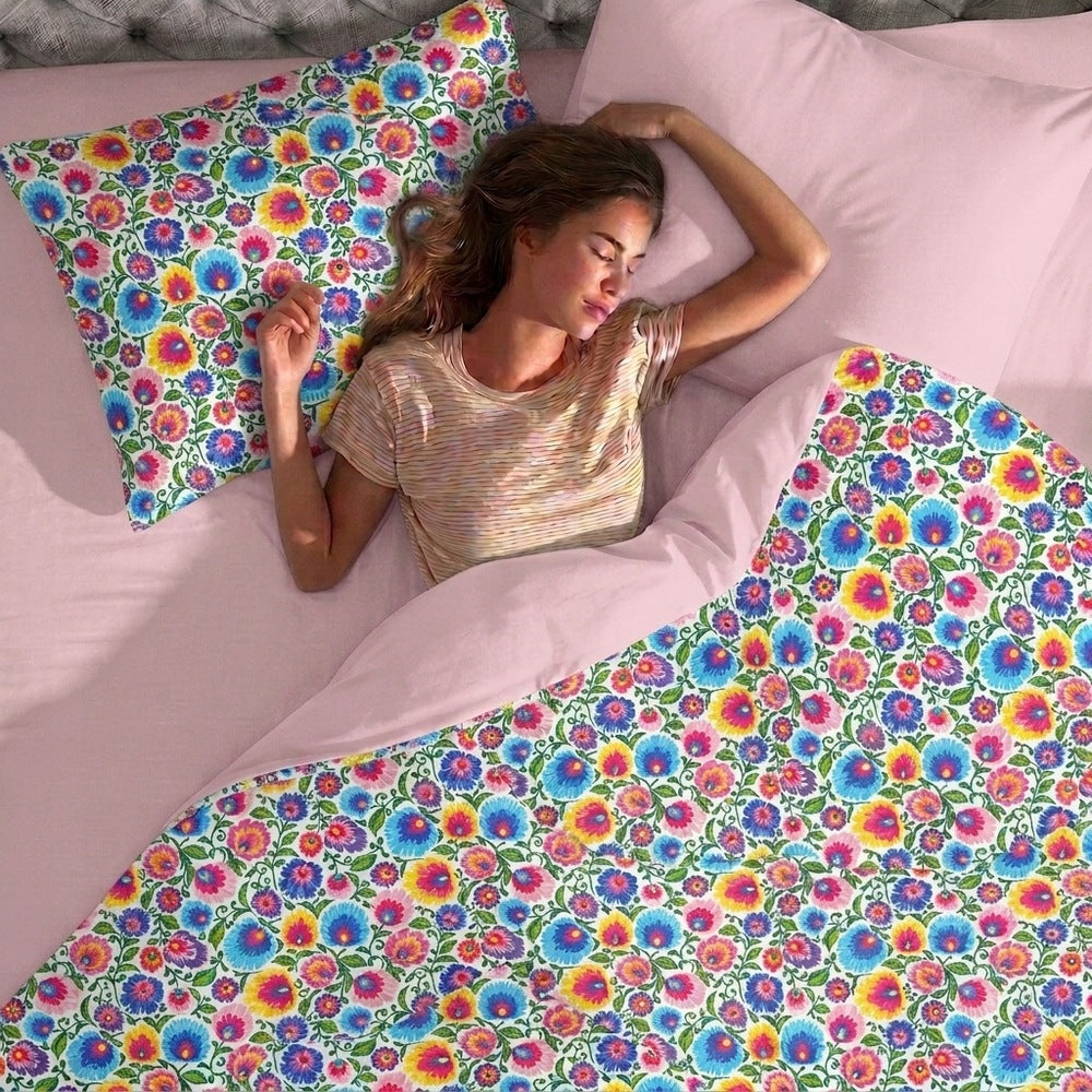 Double-sided bedding 160x200cm 2x70x80cm, 140g/m2,100% cotton pattern: Łowicki Packaging status original