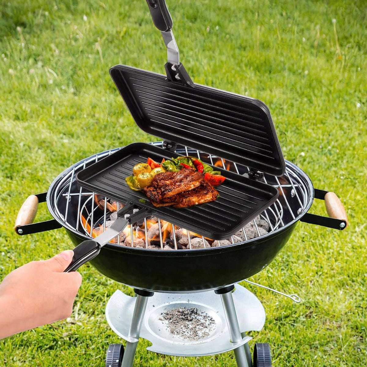 Double-sided frying pan for Toast Sandwiches Grill 35 cm BESPORTBLE Manufacturer code Patelnia Dwustronna do Kanapek Tostów Grill