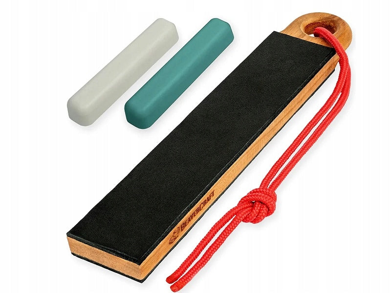 Double-sided leather polisher for knives and polishing pastes LS9P2 Beavercraft